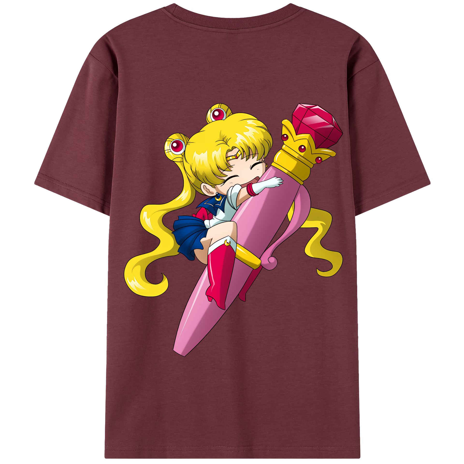 （画像用） 美少女戦士セーラームーン 月野 うさぎ つきの うさぎ Sailor Moon Tsukino Usagi 綿100％半袖Tシャツ（背面プリント）